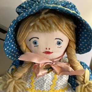Vtg handmade ragdoll 19” tall